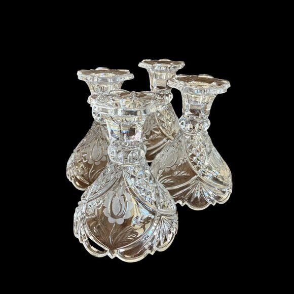 Vintage Footed Crystal Sherbert/Berry Dishes - Heavy! - Picture 4 of 5